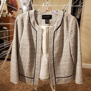 Black and white tweed blazer